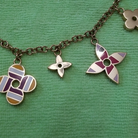 Authentic Louis Vuitton Stripes Flowers Bag Charm - Picture 4 of 8